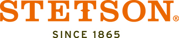 Logo der Marke Stetson mit orangefarbenem Schriftzug und dem Zusatz „Since 1865“